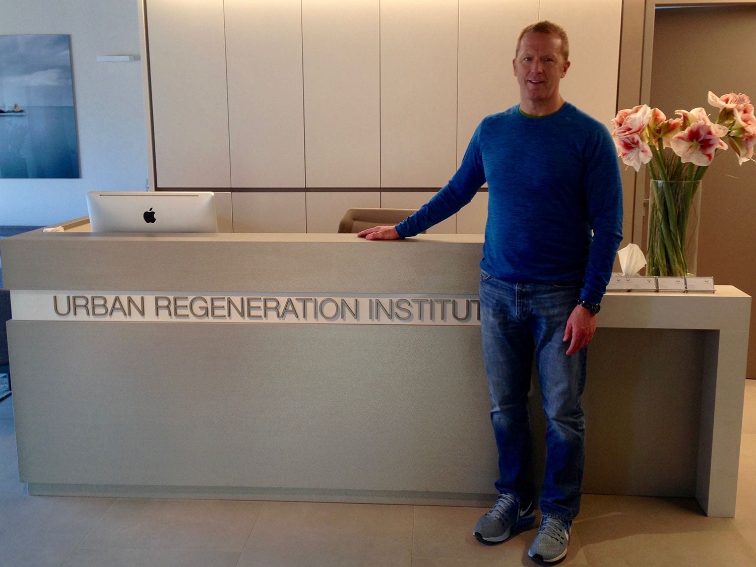 Dr. Cross Next to Urban Regeneration Institute Reception Area