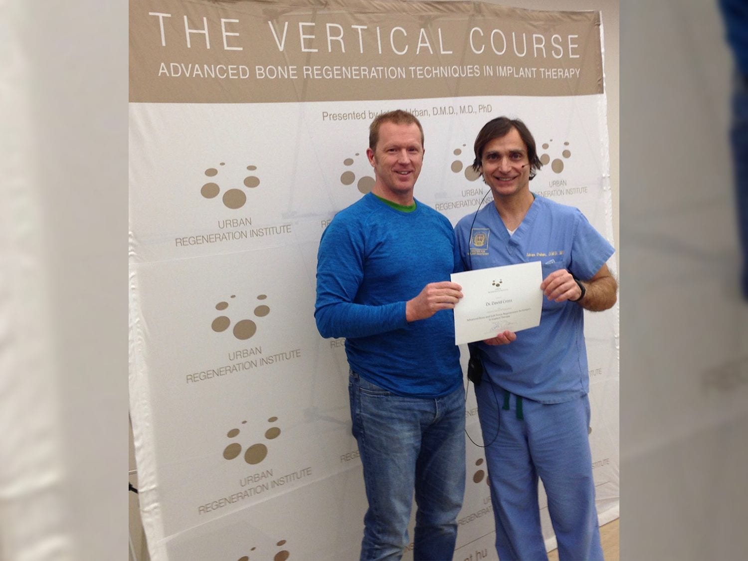 Dr. Cross Receiving Certificate at The Vertical Course